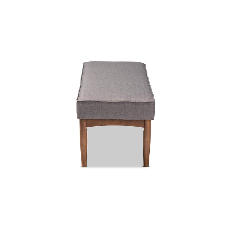 Baxton Studio Arvid Modern Fabric Upholstered Wood Dining Bench in Gray