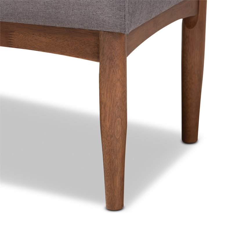 Baxton Studio Arvid Modern Fabric Upholstered Wood Dining Bench in Gray