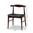 Baxton Studio Eira Faux Leather and Wood Dining Chairs in Black (Set of 2)