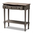 Baxton Studio Noelle Contemporary Wood 3-Drawer Console Table in Gray