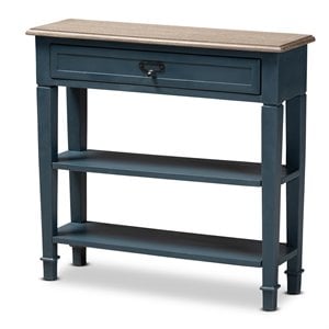 Baxton Studio Dauphine Contemporary Wood 1-Drawer Console Table in Blue
