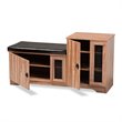 Baxton Studio Valina Brown Faux Leather 2-Door 5-Shelves Wood Shoe Storage Bench