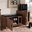 Baxton Studio Valina Brown Faux Leather 2-Door 5-Shelves Wood Shoe Storage Bench