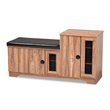 Baxton Studio Valina Brown Faux Leather 2-Door 5-Shelves Wood Shoe Storage Bench