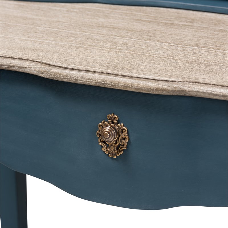 Baxton Studio Celestine Blue Spruce Finished Wood Accent Writing Desk