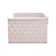 Baxton Studio Amaya Velvet and Wood Full Daybed with Trundle in Light Pink