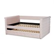 Baxton Studio Amaya Velvet and Wood Full Daybed with Trundle in Light Pink