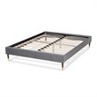Baxton Studio Volden Velvet Upholstered Wood Platform Full Bed in Gray
