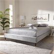 Baxton Studio Volden Velvet Upholstered Wood Platform Full Bed in Gray