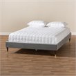 Baxton Studio Volden Velvet Upholstered Wood Platform Full Bed in Gray