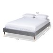 Baxton Studio Volden Velvet Upholstered Wood Platform Full Bed in Gray