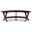 Baxton Studio Berlin Modern Wood Curved Dining Bench in Walnut Brown