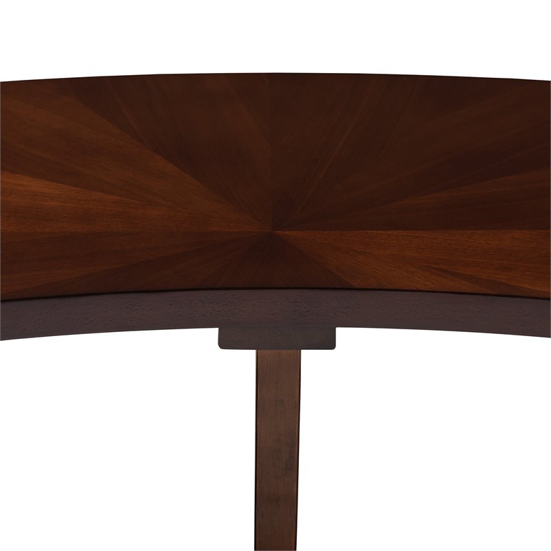 Baxton Studio Berlin Modern Wood Curved Dining Bench in Walnut Brown