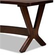 Baxton Studio Berlin Modern Wood Curved Dining Bench in Walnut Brown