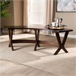 Baxton Studio Berlin Modern Wood Curved Dining Bench in Walnut Brown