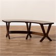 Baxton Studio Berlin Modern Wood Curved Dining Bench in Walnut Brown