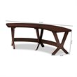 Baxton Studio Berlin Modern Wood Curved Dining Bench in Walnut Brown