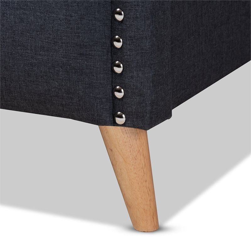 Baxton Studio Felisa Upholstered Wood King Platform Bed in Charcoal Gray