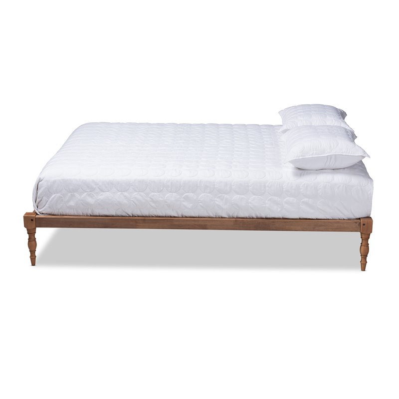 Baxton Studio Iseline Contemporary Wood Queen Platform Bed in Walnut Brown