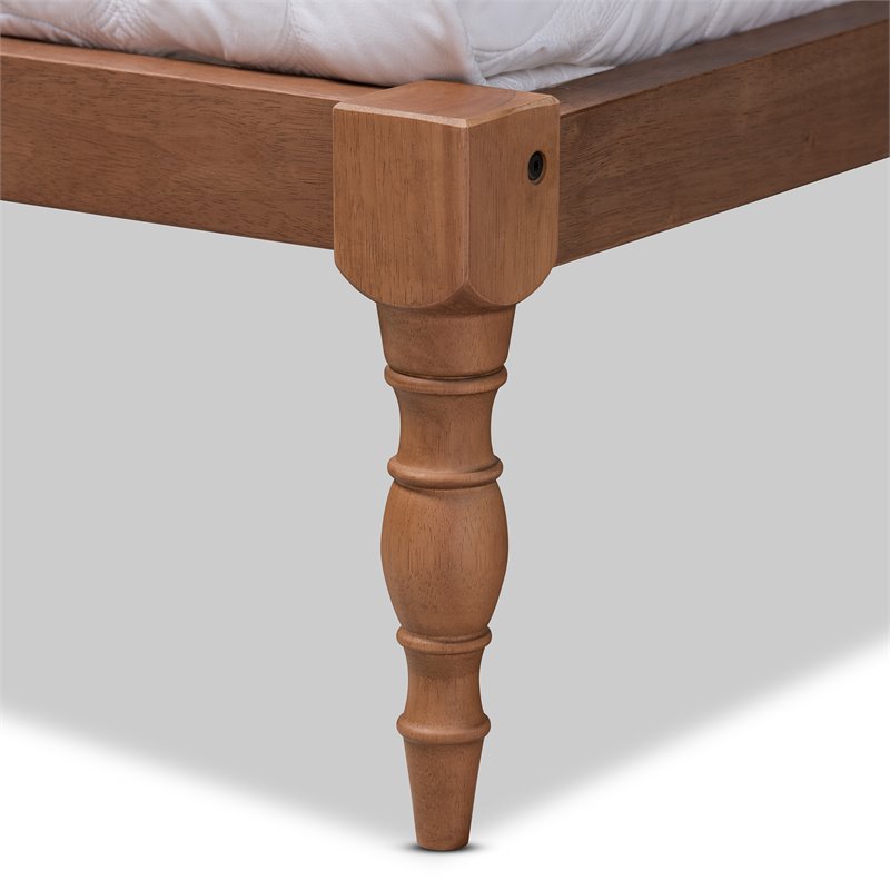 Baxton Studio Iseline Contemporary Wood Queen Platform Bed in Walnut Brown