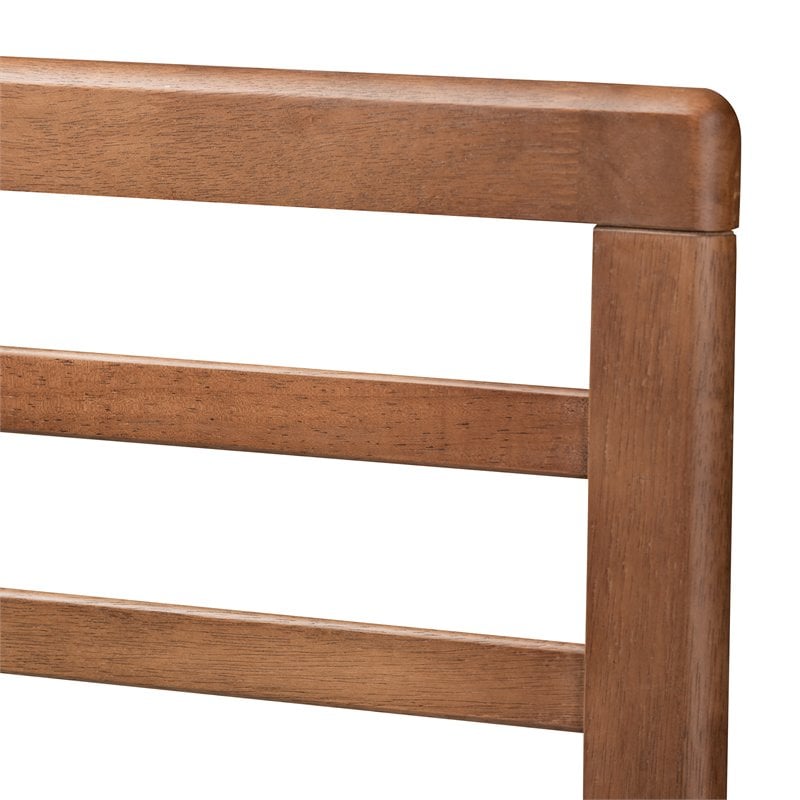 Baxton Studio Calisto Mid-Century Wood King Platform Bed in Walnut Brown