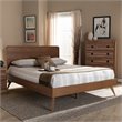 Baxton Studio Demeter Mid-Century Wood Full Platform Bed in Walnut Brown