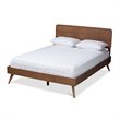 Baxton Studio Demeter Mid-Century Wood Full Platform Bed in Walnut Brown