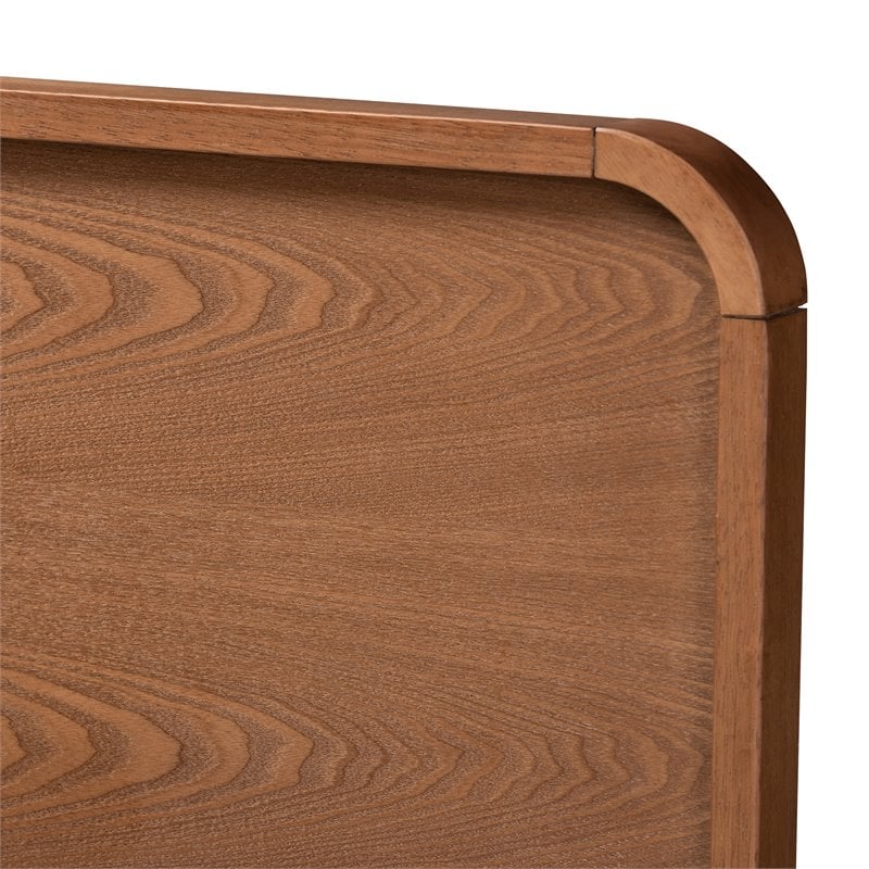 Baxton Studio Demeter Mid-Century Wood King Platform Bed in Walnut Brown