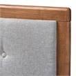 Baxton Studio Ines Mid-Century Wood and Fabric Queen Platform Bed - Light Gray
