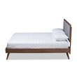 Baxton Studio Ines Mid-Century Wood and Fabric King Platform Bed in Light Gray