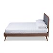 Baxton Studio Ines Mid-Century Wood and Fabric Full Platform Bed in Dark Gray