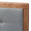 Baxton Studio Ines Mid-Century Wood and Fabric King Platform Bed in Dark Gray