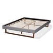 Baxton Studio Liliya Mid-Century Wood and Fabric Full Platform Bed in Light Gray