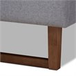 Baxton Studio Liliya Mid-Century Wood and Fabric Full Platform Bed in Light Gray