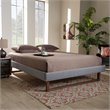 Baxton Studio Liliya Mid-Century Wood and Fabric Full Platform Bed in Light Gray