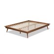 Baxton Studio Karine Mid-Century Wood Queen Platform Bed in Walnut Brown