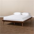 Baxton Studio Karine Mid-Century Wood Queen Platform Bed in Walnut Brown