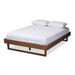 Baxton Studio Liliya Mid-Century Wood Full Platform Bed in Walnut Brown