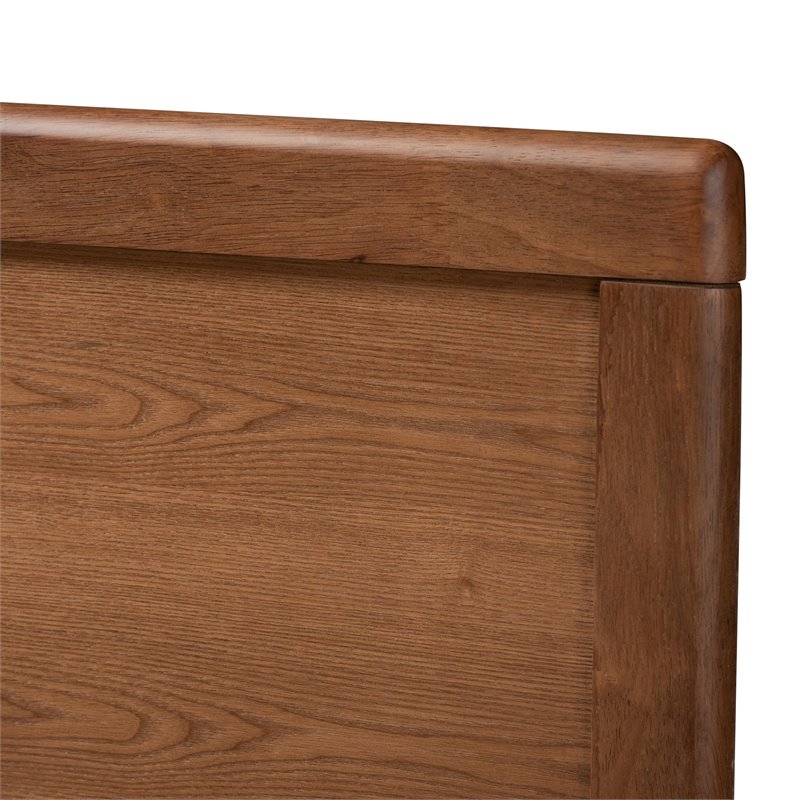 Baxton Studio Raya Mid-Century Wood Full Headboard in Walnut Brown