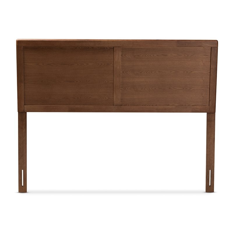 Baxton Studio Raya Mid-Century Wood Queen Headboard in Walnut Brown