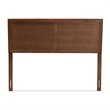 Baxton Studio Raya Mid-Century Wood King Headboard in Walnut Brown