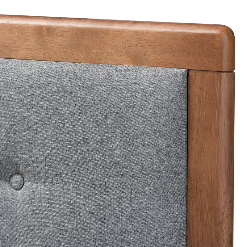 Baxton Studio Sarine Mid-Century Wood Tufted Full Headboard in Dark Gray