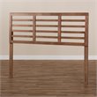 Baxton Studio Salome Mid-Century Wood Slat Full Headboard in Walnut Brown