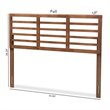 Baxton Studio Salome Mid-Century Wood Slat Full Headboard in Walnut Brown
