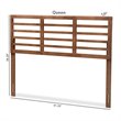 Baxton Studio Salome Mid-Century Wood Slat Full Headboard in Walnut Brown