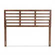 Baxton Studio Salome Mid-Century Wood Slat Queen Headboard in Walnut Brown