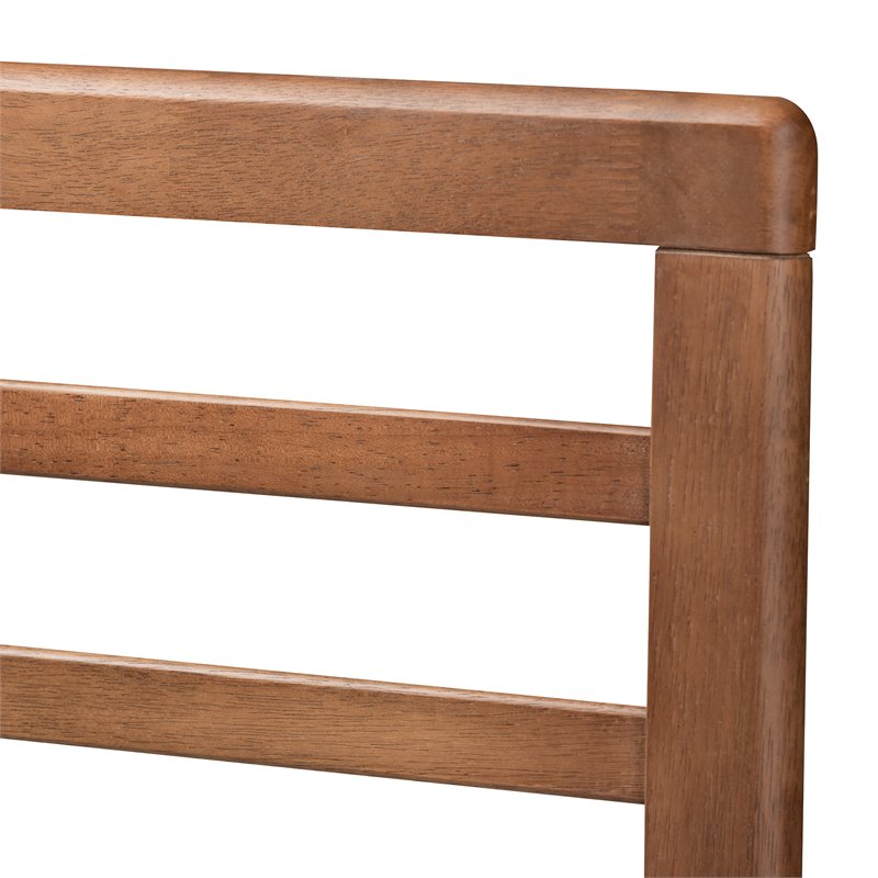 Baxton Studio Salome Mid-Century Wood Slat Queen Headboard in Walnut Brown
