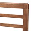 Baxton Studio Salome Mid-Century Wood Slat King Headboard in Walnut Brown
