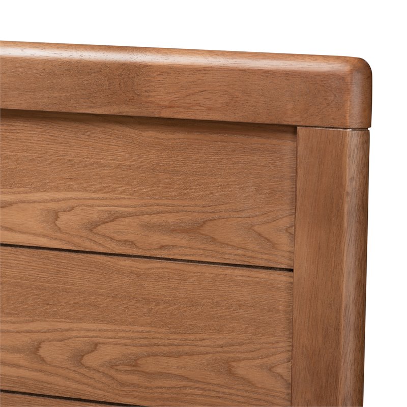 Baxton Studio Seren Mid-Century Wood Queen Headboard in Walnut Brown