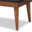 Baxton Studio Linus Mid-Century Upholstered Tufted Wood bench in Dark Gray
